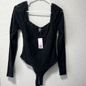 Black long sleeve body suit